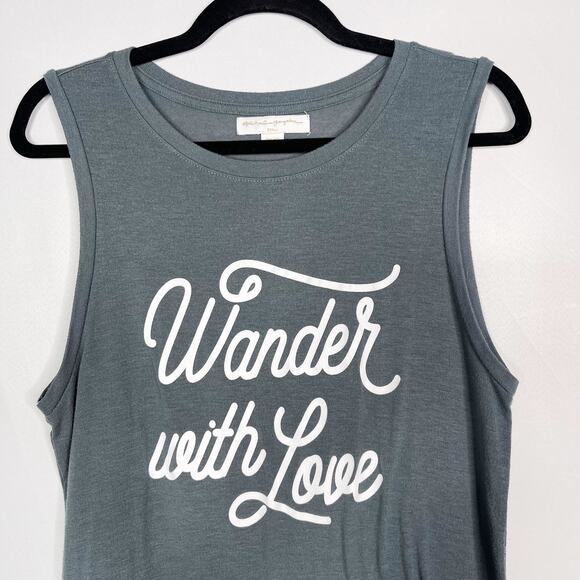 Spiritual Gangster Small S Gray Wander With Love Tank Top Chakra Tank Army Crew - Picture 3 of 10